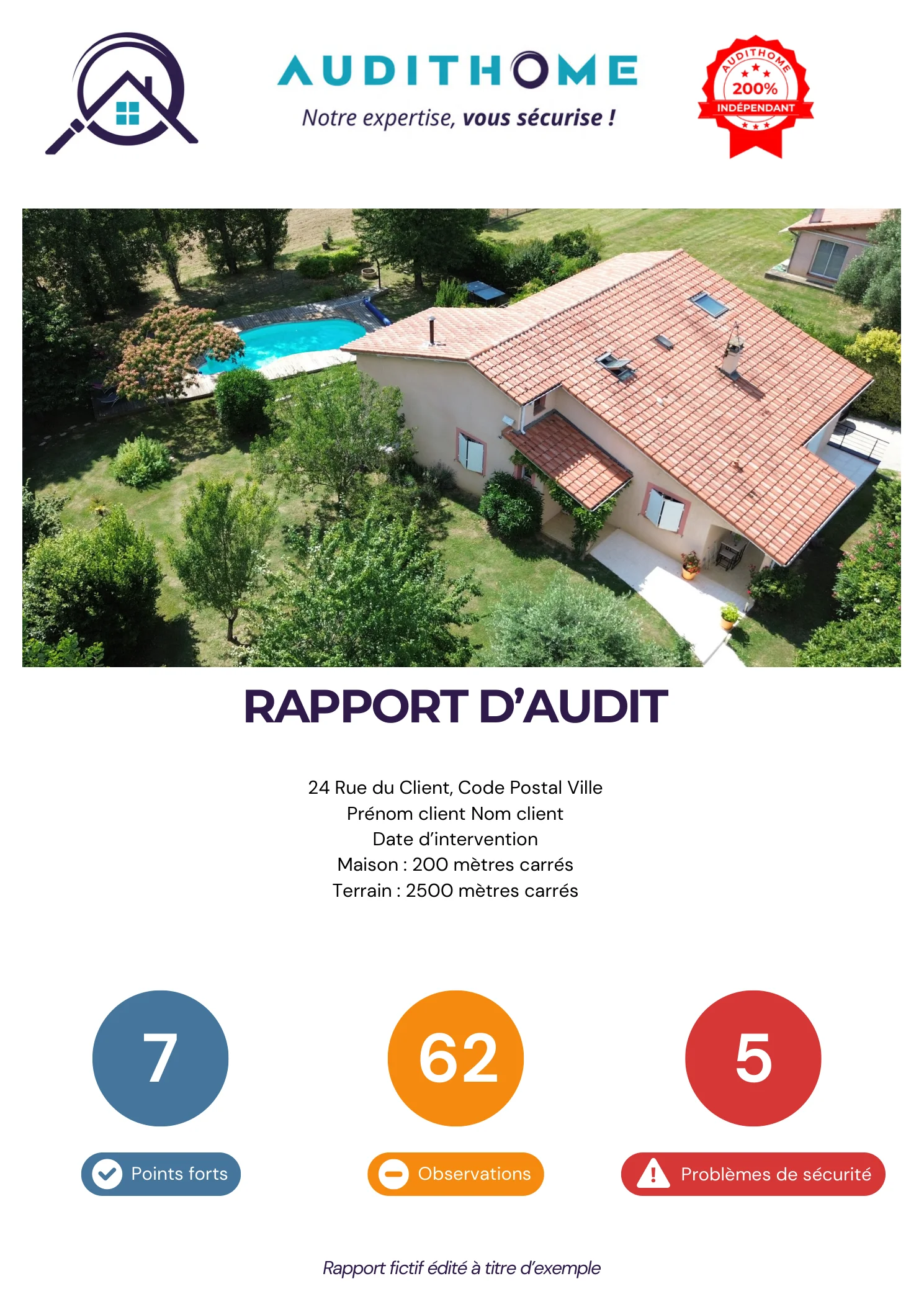 Exemple de Rapport détaillé AUDITHOME